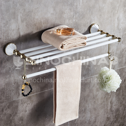 Bathroom towel rack Stainless steel towel rack White gold-plated towel rack Toilet towel bar 80314-1 white